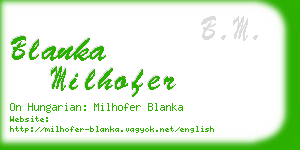 blanka milhofer business card